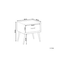 Beliani Nachtkast FLAYAT - Grijs Fluweel -Knusse Nacht 0da5dcea61084530a38b2c1a42146fd0