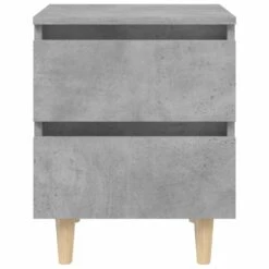 VidaXL Nachtkastje Met Grenenhouten Poten 40x35x50 Cm Betongrijs -Knusse Nacht 0f156b2014464eb3924e17730b0f8401