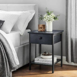O'DADDY® Nachtkastje Industrieel - Bijzettafel 40x40x55 - Donkergrijs 8 O'DADDY® Nachtkastje Industrieel - Bijzettafel 40x40x55 - Donkergrijs -Knusse Nacht 1000012506 0102