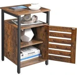 O'DADDY® Nachtkastjes Industrieel - Bijzettafels - 40x40x60 - Bruin -Knusse Nacht 1000012514 0110