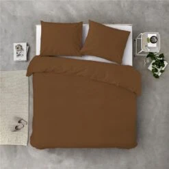 Byrklund - Dekbedovertrek Sleep Softly - 140x220 Cm - Cognac -Knusse Nacht 1000012948 0102
