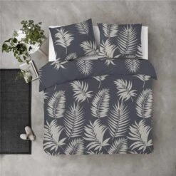 Byrklund - Dekbedovertrek Pretty Palm - 200x220 Cm - Grijs / Blauw 7 Byrklund - Dekbedovertrek Pretty Palm - 200x220 Cm - Grijs / Blauw -Knusse Nacht 1000012958 0102