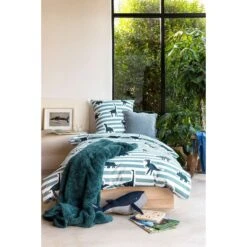 Mistral Home Dekbedovertrek 100% Katoen Flanel Dino 140x200 Cm -Knusse Nacht 1000020801 0101