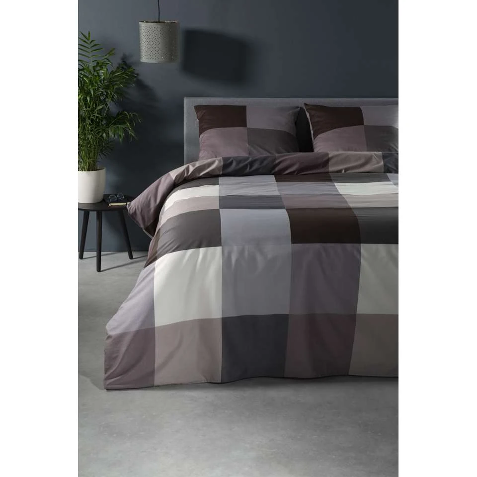 Ten Cate Katoenen Tweepersoons Dekbedovertrek - 200x200/220 - Block Antraciet 5 Ten Cate Katoenen Tweepersoons Dekbedovertrek - 200x200/220 - Block Antraciet - Afbeelding 3