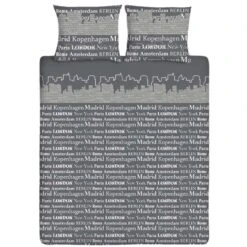 Ten Cate Katoenen Eenpersoons Dekbedovertrek - 140x200/220 - Skyline Taupe -Knusse Nacht 1000024037 0101