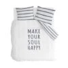 Walra - Dekbedovertrek Happy Wake Up - 240x220 Cm - Wit / Blauw