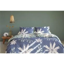 Walra - Dekbedovertrek Favorite Flowers - 240x220 Cm - Blauw / Jade -Knusse Nacht 1000024984 0103