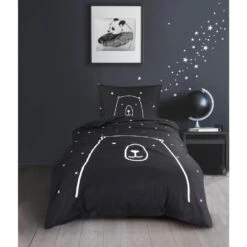 Kidzroom Bear Dekbedovertrek - 120x150 - Zwart 7 Kidzroom Bear Dekbedovertrek - 120x150 - Zwart -Knusse Nacht 1000025137 0101