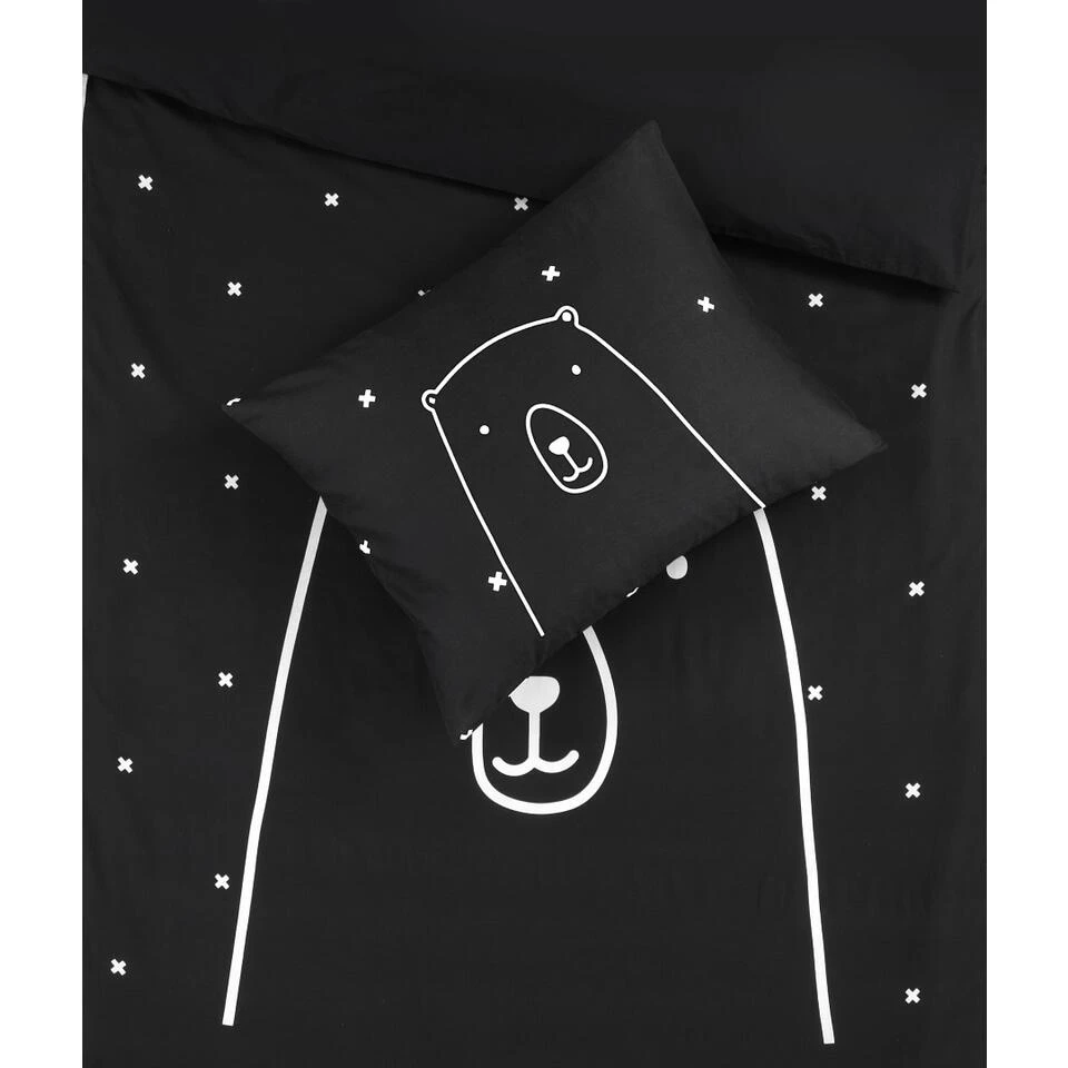 Kidzroom Bear Dekbedovertrek - 120x150 - Zwart 5 Kidzroom Bear Dekbedovertrek - 120x150 - Zwart - Afbeelding 3