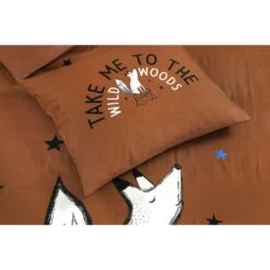 Kidzroom Fox Dekbedovertrek - 140x200 - Bruin -Knusse Nacht 1000025140 0103