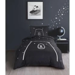 Kidzroom Bear Dekbedovertrek - 140x200 - Zwart 7 Kidzroom Bear Dekbedovertrek - 140x200 - Zwart -Knusse Nacht 1000025142 0101