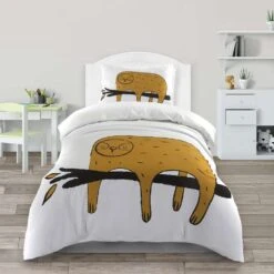 Kidzroom Sloth Dekbedovertrek - 140x200 - Wit -Knusse Nacht 1000025144 0101