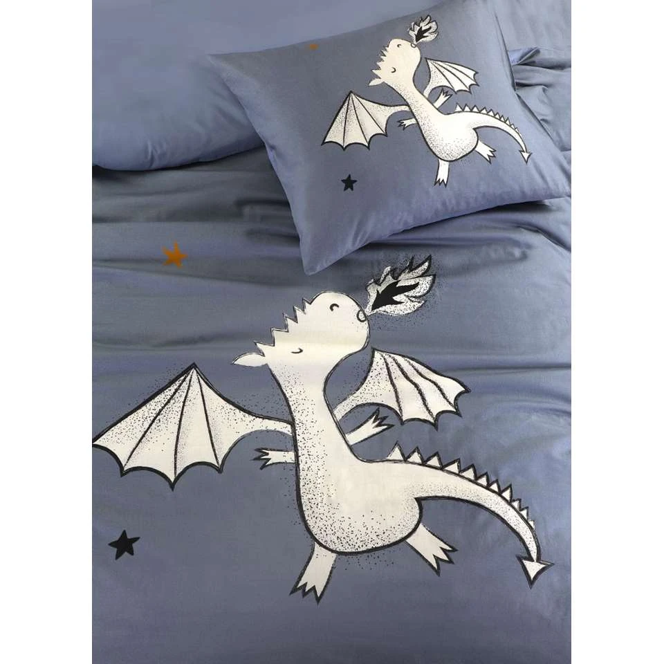 Kidzroom Dragon Dekbedovertrek - 140x200 - Blauw 5 Kidzroom Dragon Dekbedovertrek - 140x200 - Blauw - Afbeelding 3