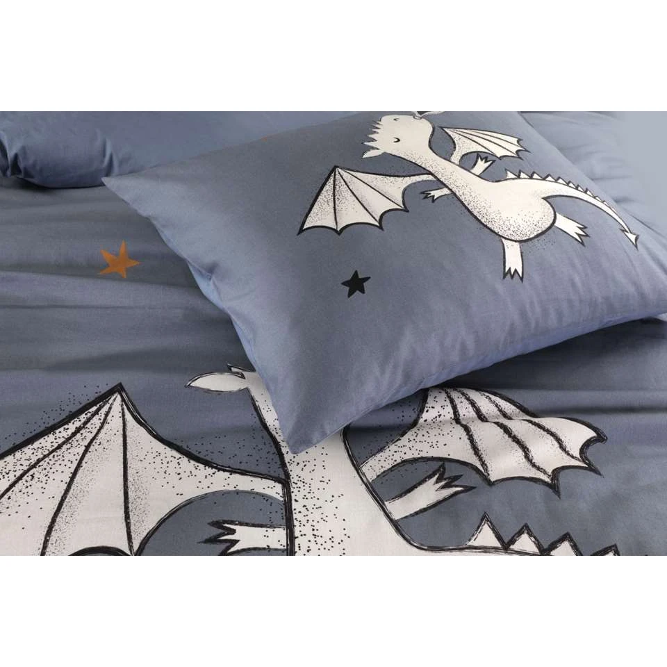 Kidzroom Dragon Dekbedovertrek - 140x200 - Blauw 6 Kidzroom Dragon Dekbedovertrek - 140x200 - Blauw - Afbeelding 4
