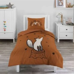 Kidzroom Fox Dekbedovertrek - 120x150 - Bruin -Knusse Nacht 1000025155 0101