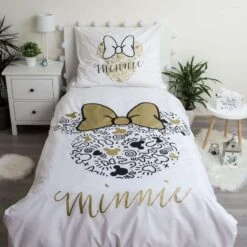 Disney Minnie Mouse Dekbedovertrek Gold - Eenpersoons - 140 X 200 Cm - Katoen 7 Disney Minnie Mouse Dekbedovertrek Gold - Eenpersoons - 140 X 200 Cm - Katoen -Knusse Nacht 1000025431 0101