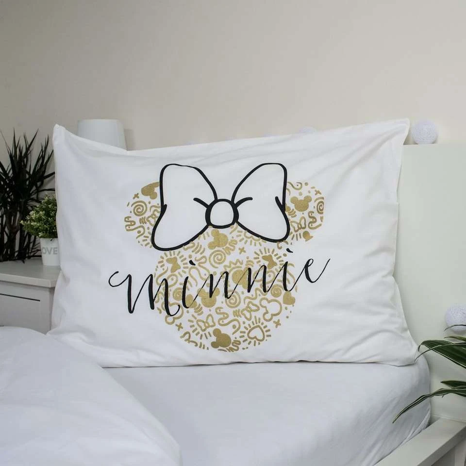 Disney Minnie Mouse Dekbedovertrek Gold - Eenpersoons - 140 X 200 Cm - Katoen 6 Disney Minnie Mouse Dekbedovertrek Gold - Eenpersoons - 140 X 200 Cm - Katoen - Afbeelding 4