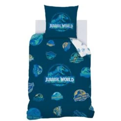 Jurassic World Dekbedovertrek Badges - Eenpersoons - 140 X 200 Cm - Katoen -Knusse Nacht 1000025507 0103