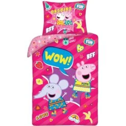 Peppa Pig Dekbedovertrek Wow! - Eenpersoons - 140 X 200 Cm - Katoen