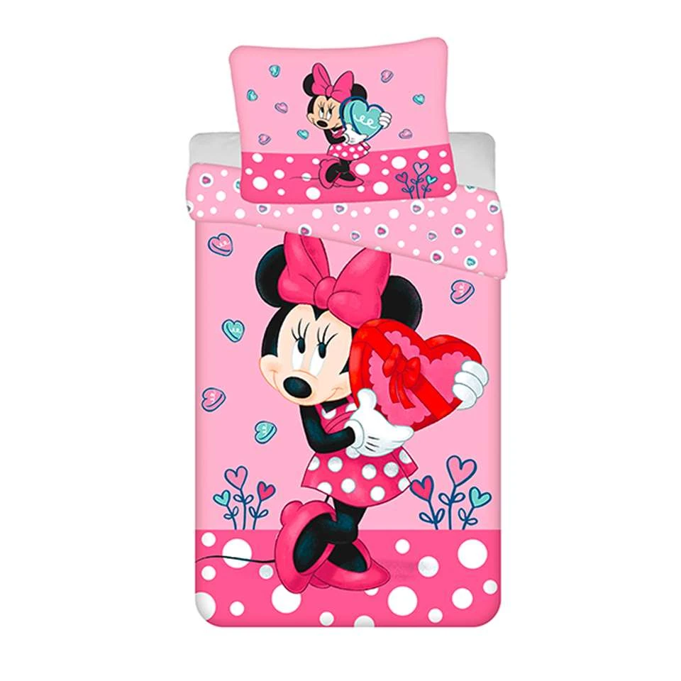 Disney Minnie Mouse Dekbedovertrek Heart - Eenpersoons - 140 X 200 Cm - Katoen 3 Disney Minnie Mouse Dekbedovertrek Heart - Eenpersoons - 140 X 200 Cm - Katoen