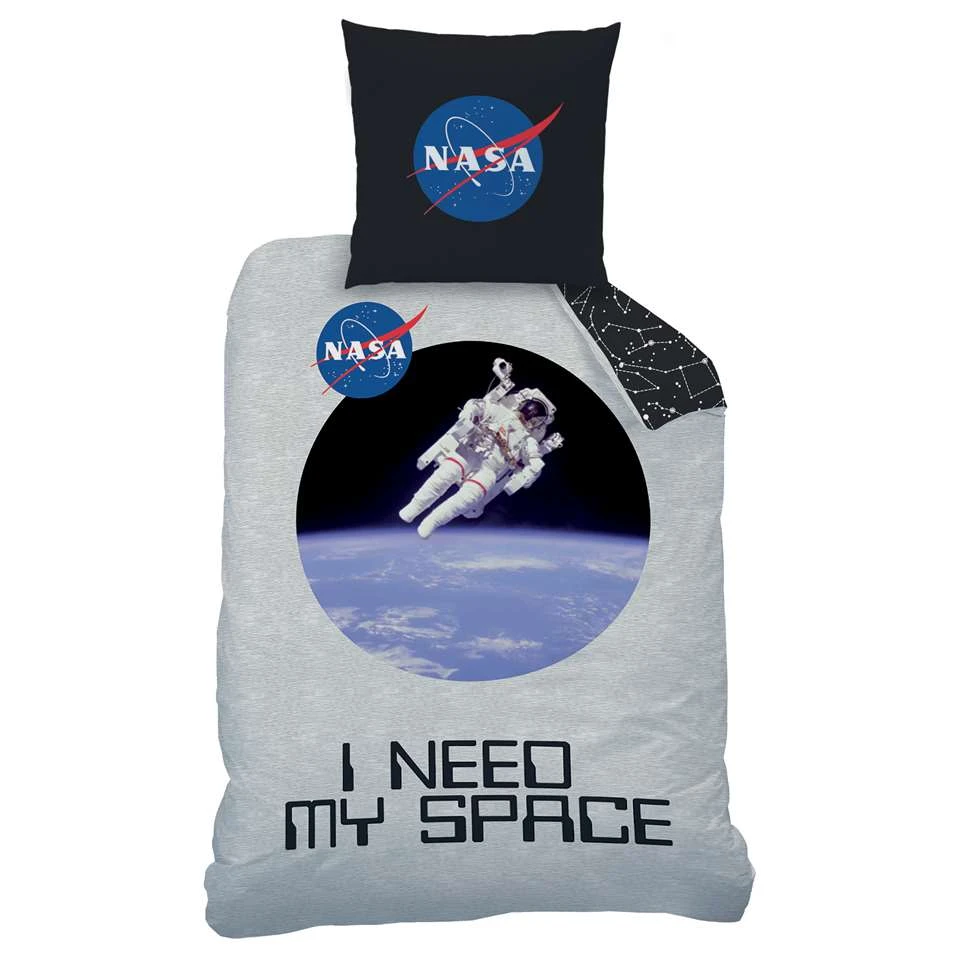 NASA Dekbedovertrek Space Astronaut - Eenpersoons - 140 X 200 Cm - Katoen 3 NASA Dekbedovertrek Space Astronaut - Eenpersoons - 140 X 200 Cm - Katoen