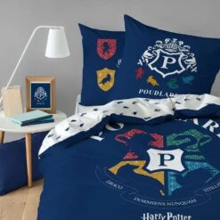 Harry Potter Dekbedovertrek Poudlard - Eenpersoons - 140 X 200 Cm - Katoen -Knusse Nacht 1000028637 0102