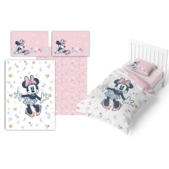 Disney Minnie Mouse Dekbedovertrek Flower Power - 140 X 200 Cm - Katoen -Knusse Nacht 1000028730 0101