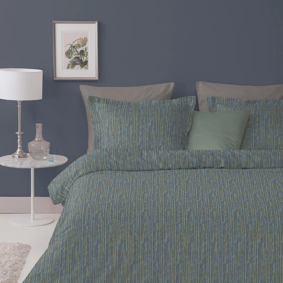 Damai Dekbedovertrek Katoen - 200x200/220cm - Blauw 4 Damai Dekbedovertrek Katoen - 200x200/220cm - Blauw - Afbeelding 2