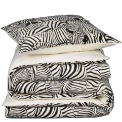 De Witte Lietaer Dekbedovertrek Zebra Cream - 140 X 200/220 Cm - Katoen Flanel -Knusse Nacht 1000032046 0101