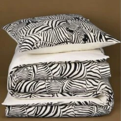 De Witte Lietaer Dekbedovertrek Zebra Cream - 140 X 200/220 Cm - Katoen Flanel -Knusse Nacht 1000032046 0103