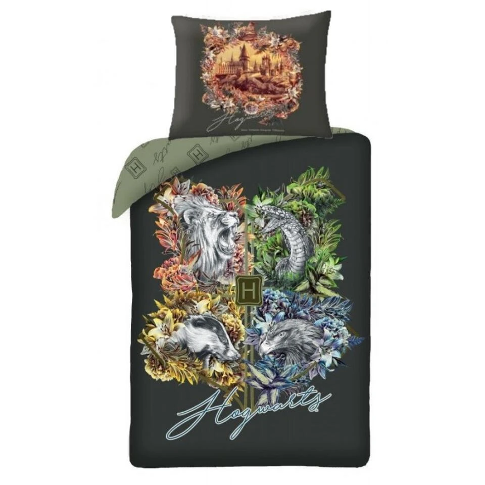 Harry Potter Dekbedovertrek Zweinstein Logo - 140 X 200 Cm - Katoen 3 Harry Potter Dekbedovertrek Zweinstein Logo - 140 X 200 Cm - Katoen