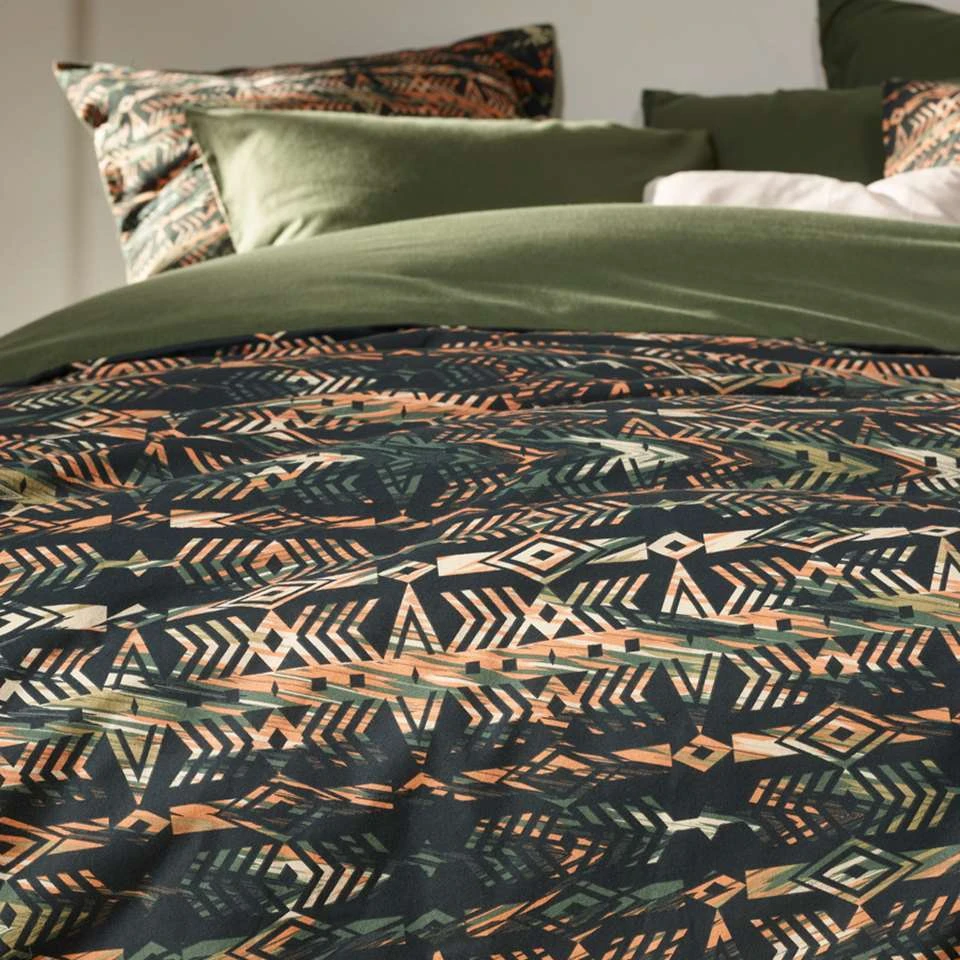 De Witte Lietaer Dekbedovertrek Rufus Khaki- 240 X 220 Cm - Katoen Flanel 4 De Witte Lietaer Dekbedovertrek Rufus Khaki- 240 X 220 Cm - Katoen Flanel - Afbeelding 2