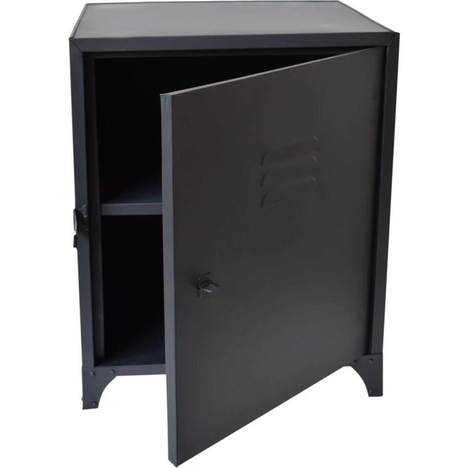 LOFT42 Locker Nachtkastje - Metaal - Mat Zwart - 50x40x35 4 LOFT42 Locker Nachtkastje - Metaal - Mat Zwart - 50x40x35 - Afbeelding 2