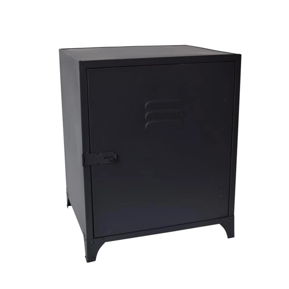 LOFT42 Locker Nachtkastje - Metaal - Mat Zwart - 50x40x35 3 LOFT42 Locker Nachtkastje - Metaal - Mat Zwart - 50x40x35