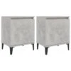 VidaXL Nachtkastjes 2 St Met Metalen Poten 40x30x50 Cm Betongrijs -Knusse Nacht 1000032616