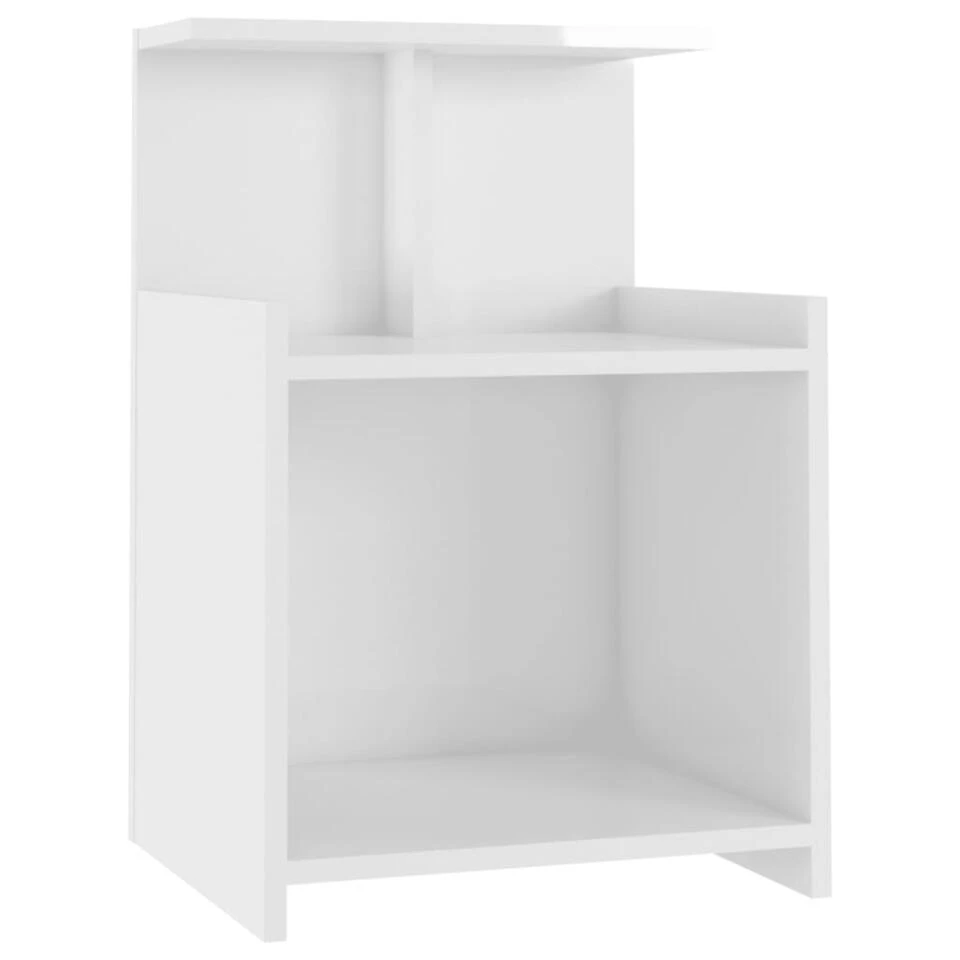 VidaXL Nachtkastje 40x35x60 Cm Spaanplaat Hoogglans Wit 3 VidaXL Nachtkastje 40x35x60 Cm Spaanplaat Hoogglans Wit