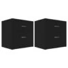 VidaXL Nachtkastjes 2 St 40x30x40 Cm Spaanplaat Zwart -Knusse Nacht 1000032714