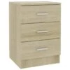 VidaXL Nachtkastje 38x35x56 Cm Bewerkt Hout Sonoma Eikenkleurig -Knusse Nacht 1000032735