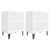 VidaXL Nachtkastjes 2 St Met Metalen Poten 40x30x50 Cm Wit 1 VidaXL Nachtkastjes 2 St Met Metalen Poten 40x30x50 Cm Wit -Knusse Nacht 1000032769