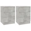 VidaXL Nachtkastjes 2 St 38x35x56 Cm Bewerkt Hout Betongrijs -Knusse Nacht 1000032812