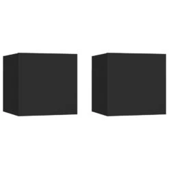 VidaXL Nachtkastjes 2 St 30,5x30x30 Cm Spaanplaat Zwart