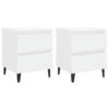 VidaXL Nachtkastjes 2 St 40x35x50 Cm Spaanplaat Hoogglans Wit -Knusse Nacht 1000032891
