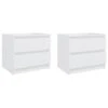 VidaXL Nachtkastjes 2 St 50x39x43,5 Cm Spaanplaat Wit -Knusse Nacht 1000032896