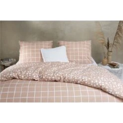 Walra - Dekbedovertrek Remade Dots & Squares - 200x220 Cm - Terra -Knusse Nacht 1000034077 0101