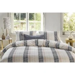 Walra - Dekbedovertrek Remade Drawing Fishbones - 200x220 Cm - Off White -Knusse Nacht 1000034092 0102