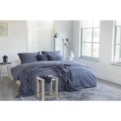 Walra - Dekbedovertrek Vintage Cotton - 240x220 Cm - Blauw -Knusse Nacht 1000034129 0103