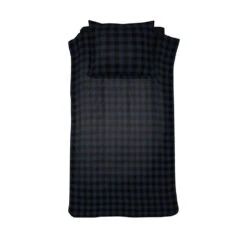 Damai Dekbedovertrek Flanel - 140x200/220cm - Blauw Ruitmotief