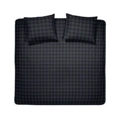 Damai Dekbedovertrek Flanel - 260 X 200/220cm - Blauw Ruitmotief