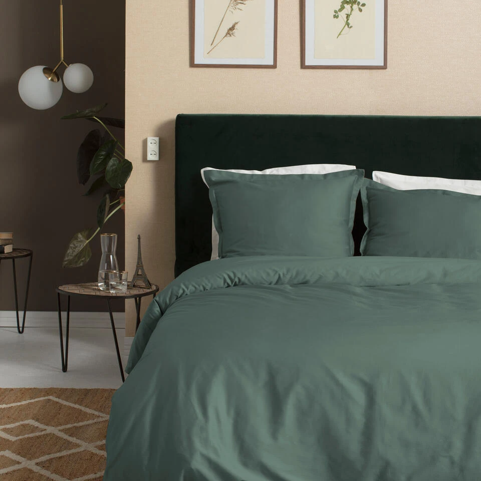 Cinderella Dekbedovertrek Sundays - Satijn - 260x200/220 Cm - Green 4 Cinderella Dekbedovertrek Sundays - Satijn - 260x200/220 Cm - Green - Afbeelding 2