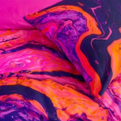 Damai Dekbedovertrek Trance - Satijn - 240x200/220 Cm - Shocking Pink -Knusse Nacht 1000034623 0103